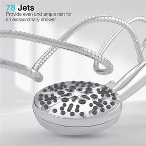 img 2 attached to 🚿 High Pressure Handheld Shower Head with 5” Face - 5 Spray Settings and Adjustable Bracket - BOWGER Premium Shower Head with 60” Stainless Steel Hose (Chrome)