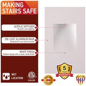 img 3 attached to 🔆 OSTWIN 120V LED Step Light: Dimmable Indoor Outdoor Stair Light, 5000K (Daylight), Pack of 4 - Steel Body, White Finish