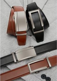 img 1 attached to 👔 Stylish & Practical: Leather Ratchet Dress Automatic Buckle for Instant Elegance