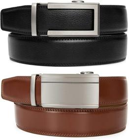 img 3 attached to 👔 Stylish & Practical: Leather Ratchet Dress Automatic Buckle for Instant Elegance