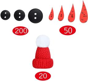 img 2 attached to 🧶 Complete 270-Piece DIY Christmas Snowman Kit: Mini Knit Hats, Carrot Noses, Buttons, and More for Crafting and Sewing Supplies