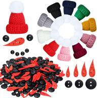 🧶 complete 270-piece diy christmas snowman kit: mini knit hats, carrot noses, buttons, and more for crafting and sewing supplies logo