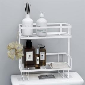 img 4 attached to 🚿 Apsan White 2-Tier Bathroom Over-The-Toilet Storage Shelf - Small Space Saver Organizer Shelves