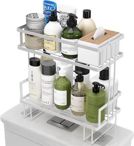 img 2 attached to 🚿 Apsan White 2-Tier Bathroom Over-The-Toilet Storage Shelf - Small Space Saver Organizer Shelves