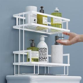 img 3 attached to 🚿 Apsan White 2-Tier Bathroom Over-The-Toilet Storage Shelf - Small Space Saver Organizer Shelves