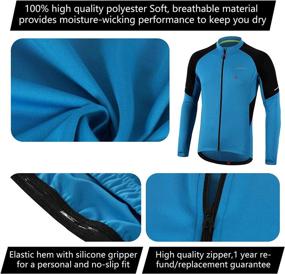 img 1 attached to 🚴 BERGRISAR Men's Long Sleeve Basic Cycling Jerseys with Zipper Pockets - BG012