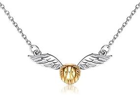 img 1 attached to 🧚 Elevate your style with the EOVE Sterling Silver Quidditch Flying Golden Snitch Pendant Necklace: A Perfect Gift for Women and Girls