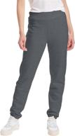 👖 comfortable & stylish: hanes women's ecosmart cinched cuff sweatpants logo