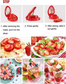 img 2 attached to 🍓 Strawberry Huller and Fruit Slicer Set | Berry Stem Leaves Remover, Peeling Tool for Kitchen Accessories | Easy Corer for Strawberry, Tomatoes, and more | 1PCS