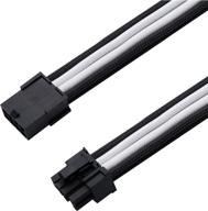 ezdiy-fab sleeved cable pcie 6 2 pin - cable extension for power supply- black and white логотип