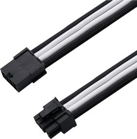 img 4 attached to EZDIY-FAB Sleeved Cable PCIE 6 2 Pin - Cable Extension For Power Supply- Black And White