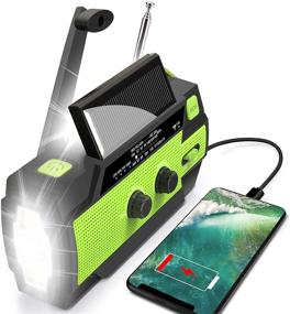 img 4 attached to 📻 2020 Upgraded Emergency Flashlight Radio: AM/FM/NOAA Weather Solar Crank Radio with 4000 mAh Replaceable Li-ion Battery, Sensor Reading Lamp, 3 Modes Flashlight, Phone Charger for Hurricanes, Tornadoes