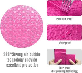 img 1 attached to 💌 Fuxury/Fu Global 4x8" 50Pcs Poly Bubble Mailers #000: Self Seal Padded Envelopes Bulk with Bubble Lined Wrap - Pink