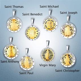 img 3 attached to 📿 FaithHeart Stainless Steel Saint Pendant Necklace: Custom Engraved Saints Jewelry with Essential Oil Diffuser Locket - Saint Michael, Christopher, Anthony, St. Joseph, or Patrick - Includes Send Gift Box