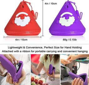 img 1 attached to 🎅 2Pcs Santa Claus Coin Purse Gift Pouch Mini Wallet for Adults & Kids, 100% BPA Free Silicone, New Year and Christmas Decorative, Coin/Candy/Toy/Key/Small Objects Bag for Festivals and Daily Use (Red and Purple)