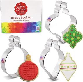 img 4 attached to 🎄 Ann Clark Christmas Ornament Cookie Cutter Set: 3-Piece Bundle with Recipe Booklet