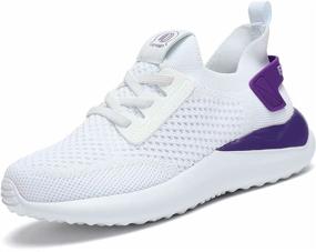 img 4 attached to 👟 Premium Lightweight Breathable Girls' Walking Sneakers: Top Choice for Active Children