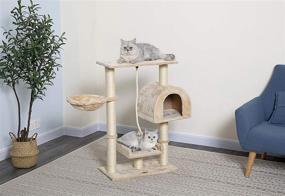 img 2 attached to 🐱 Beige Small Cat Tree Furniture by Go Pet Club