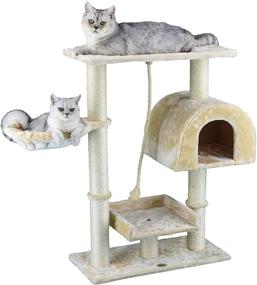 img 1 attached to 🐱 Beige Small Cat Tree Furniture by Go Pet Club