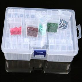 img 2 attached to 📦 Organize Your DIY Crafts with 42 Grids Diamond Painting Box - Clear Plastic Jewelry Box for Bead Diamond Embroidery, Jewelry Making, Rhinestone Storage & More