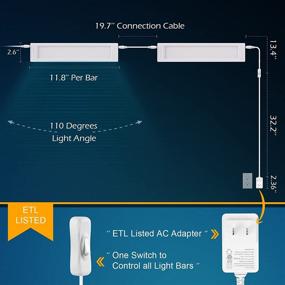 img 3 attached to 💡 Ultra Slim LED Under Cabinet Lighting Kit: 3Pcs 11.8" Plug in Light Bars for Kitchen, Cupboard, Shelf - 252 LEDs, 4000K Neutral White