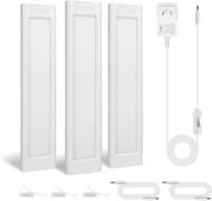 💡 ultra slim led under cabinet lighting kit: 3pcs 11.8" plug in light bars for kitchen, cupboard, shelf - 252 leds, 4000k neutral white logo