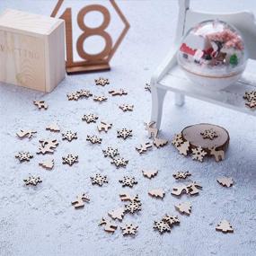 img 3 attached to 🎄 MACTING 150pcs 0.78" Unfinished Wood Christmas Ornaments - Mini Snowflake, Bell, Deer, Trojan Horse, Christmas Tree Shaped Embellishments for Art Crafts and Christmas Decoration