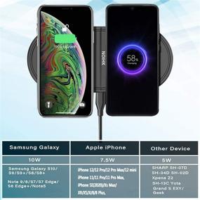 img 1 attached to 🔌 2-in-1 Fast Charging Dock Station with USB Port for iPhone 12/12 Pro/Max/12 Mini/SE 2020/11 Pro/XS, Qi Enabled Phones, Airpods, Galaxy Buds. Compatible with Samsung Galaxy Watch. NOIHK Wireless Charger Pad.