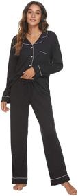 img 1 attached to 🌙 Heartnice Lightweight Women's Pajamas: Button Up Sleepwear - Improved SEO