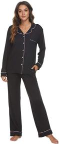 img 4 attached to 🌙 Heartnice Lightweight Women's Pajamas: Button Up Sleepwear - Improved SEO