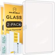 [2-pack] mr.shield tempered glass screen protector for samsung galaxy tab s 10.5 inch - ultra thin 0.3mm, 9h hardness, 2.5d round edge, lifetime replacement available logo