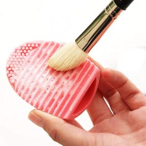 img 2 attached to SteelFever Bamboo Makeup Brushes Set With PU Leather Holder And Makeup Sponge Brush Cleaning Mat