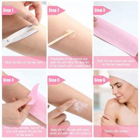 img 1 attached to 💕 100-Piece Pink Hair Removal Non Woven Waxing Strips - Wax Paper Sheets for Facial, Eyebrow, Body, Bikini Hair Cleaning and Removal (100-Pack)