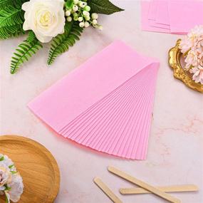 img 2 attached to 💕 100-Piece Pink Hair Removal Non Woven Waxing Strips - Wax Paper Sheets for Facial, Eyebrow, Body, Bikini Hair Cleaning and Removal (100-Pack)