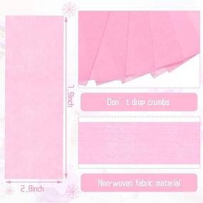 img 3 attached to 💕 100-Piece Pink Hair Removal Non Woven Waxing Strips - Wax Paper Sheets for Facial, Eyebrow, Body, Bikini Hair Cleaning and Removal (100-Pack)