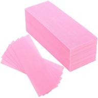 💕 100-piece pink hair removal non woven waxing strips - wax paper sheets for facial, eyebrow, body, bikini hair cleaning and removal (100-pack) logo