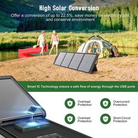 img 1 attached to 🌞 Эффективные портативные солнечные панели 80 Вт: BigBlue Складная солнечная зарядка для быстрой зарядки - идеально подходит для кемпинга, генераторов, планшетов, смартфонов и многого другого!