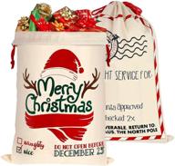 🎅 large size personalized christmas santa sack bag, 2pcs canvas santa sack christmas bag - 26.8"x19.3 logo