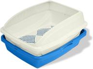 🐱 van ness cp5 sifting cat pan: blue/gray litter box with frame - 19'' x 15.13'' logo