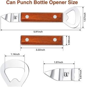 img 3 attached to 🍻 Открывалка для бутылок Punch с деревянной ручкой - инструмент из нержавеющей стали для открывания пивных бутылок/банок (набор из 2 штук, деревянного цвета)