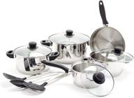 🍳 old dutch 12 pc set & kitchen tools cookware sets: premium stainless steel in sleek black finish logo