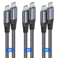 🔌 high-speed usb c to usb c cable 6ft 60w - 3pack pd type c charging cable | macbook pro 2020, ipad pro, galaxy s20, switch, pixel, lg & more logo