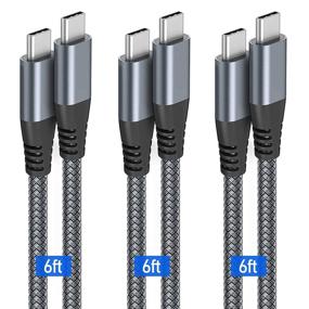 img 4 attached to 🔌 High-Speed USB C to USB C Cable 6ft 60w - 3Pack PD Type C Charging Cable | MacBook Pro 2020, iPad Pro, Galaxy S20, Switch, Pixel, LG & More