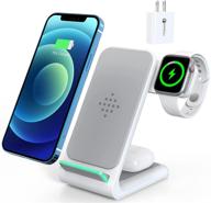 🔌 3-in-1 wireless charging stand dock for iwatch 7/se/6/5/4/3/2, airpods pro/2, iphone 13/13 pro/12/11/xr/xs/x/8/samsung s21 - qi-certified, with qc 3.0 adapter logo