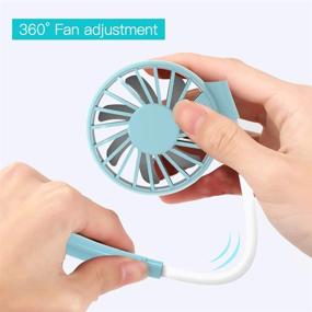 img 1 attached to 🏃 USB Rechargeable Portable Outdoor Sports Fan - Wearable Neck Fan for Running, Fitness, and Cycling with 1500mAh Battery Capacity - 360° Free Rotation - Pure White