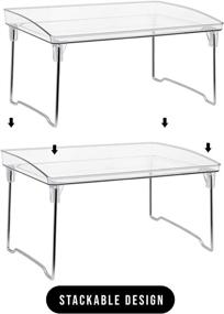 img 1 attached to Sorbus Stackable Shelves: Organize Cabinets & Countertops with Foldable Storage Stand Racks - Clear Plastic/Metal Design