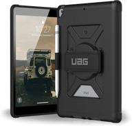 📱 urban armor gear uag ipad 10.2-inch (9th gen, 2021) & (8th gen, 2020) case - metropolis featherlight rugged military drop tested protective cover with handstrap, apple pencil holder - black logo