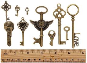 img 3 attached to 🔑 100 Vintage Antique Bronze Mixed Skeleton Key Charms Pendants for DIY Jewelry Making and Handcrafting