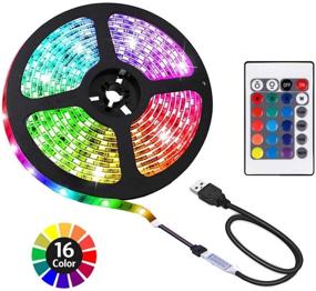 img 4 attached to 💡 ACONDE USB LED Strip Lights - 6.56ft DIY Indoor Decoration with Remote Control - TV Backlighting Solution