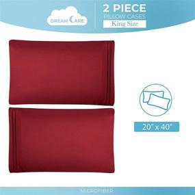 img 1 attached to 🛏️ King Size Burgundy Pillow Cases Set of 2 - Enhance Your King Bed with King Pillowcase Set